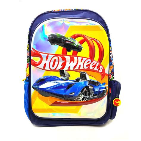 Mochila Hot Wheels Jump Espalda Azul