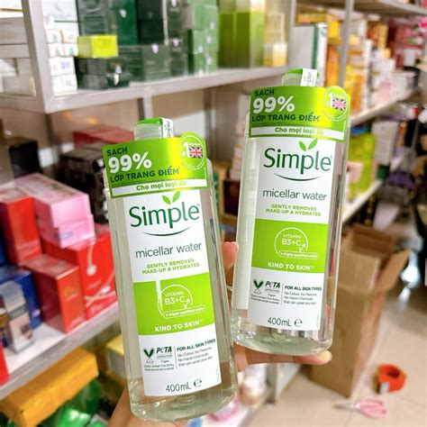 nuoc tay trang simple micellar cleansing water diu nhe lam sach lop