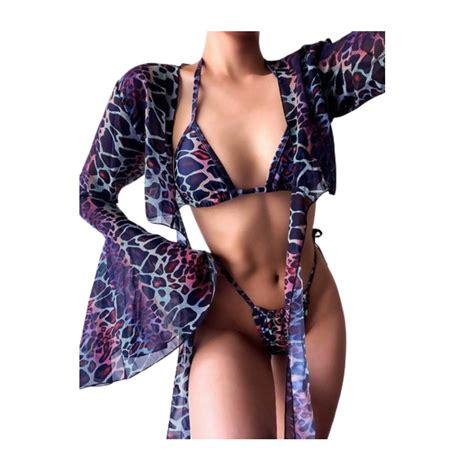 Ripley Traje Ba O Bikini Corte Alto Leopardo Pzas Brasile O