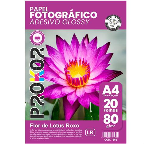 Papel Fotografico Adesivo 80g - Papel Fotográfico Adesivo glossy 80g -Prokor- A4 - 20 Folhas Marca ...