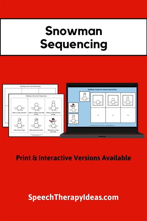 Snowman Sequencing Activity For Language Therapy