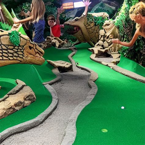 KREA AI - dinosaur themed mini golf park, epic mini golf