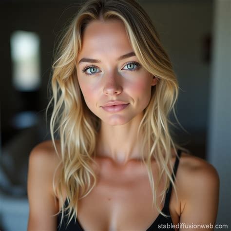 Blue Eyed Blonde In Attractive Pose Stable Diffusion Online