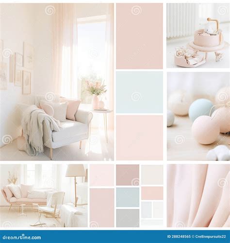 Pastel, Muted Colour Palette Mood Board Stock Illustration