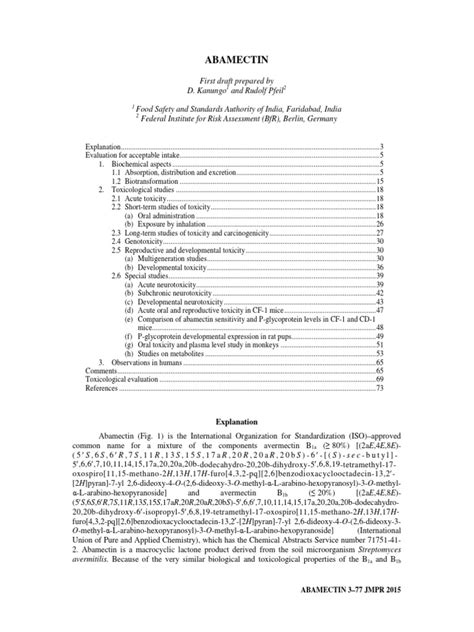 Abamectin | PDF | Bioavailability | Medical Specialties