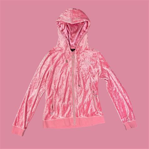 The Most Stunning BCBGMAXAZRIA Pink Velour Zip Up Depop