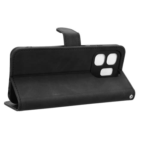 For Infinix Hot I Smart Skin Feel Magnetic Flip Leather Phone Case Black Alexnld