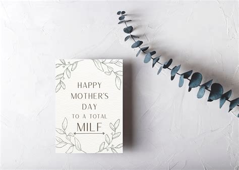 Happy Mother S Day Digital Card Milf Simple Minimalist Printable Mother S Day Greeting Card