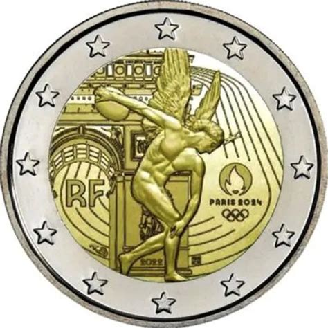 MONETA COMMEMORATIVA 2 Euro Francia 2022 Olimpiadi 2024 A Parigi Coin