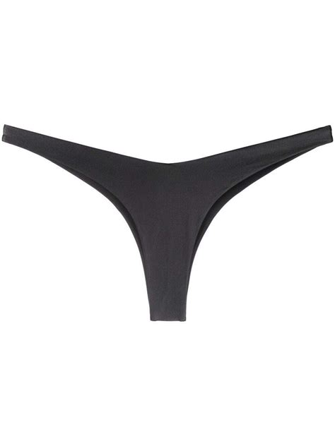 Antonella Rizza Persiana Etallic Finish Thong Bikini Black Editorialist