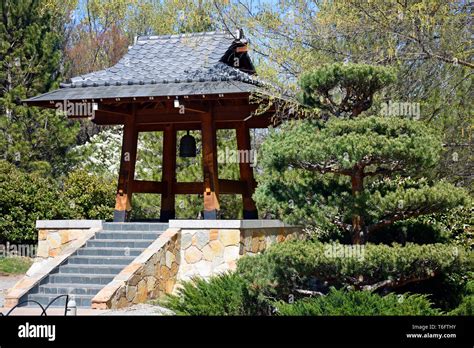 Sasebo Japanese Garden Bell Tower Stock Photo Alamy