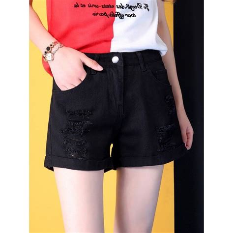 Plus Size Hot Sexy High Waisted Denim Shorts Maong Jeans Loose Korean Style Hot Summer Beach