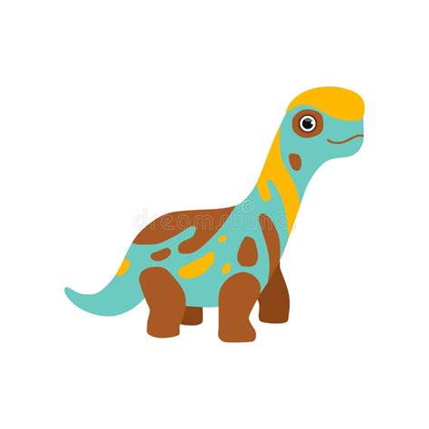 Dinosaurio Colorido Lindo Del Brontosaurus Ejemplo Prehistórico Del Vector Del Personaje De