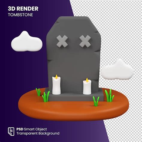 Premium Psd Halloween Tombstone Head 3d Render Illustration