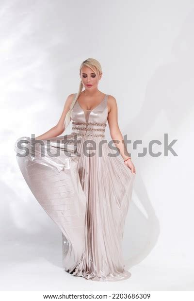Sexy Blonde Woman Posing White Background Stock Photo Shutterstock