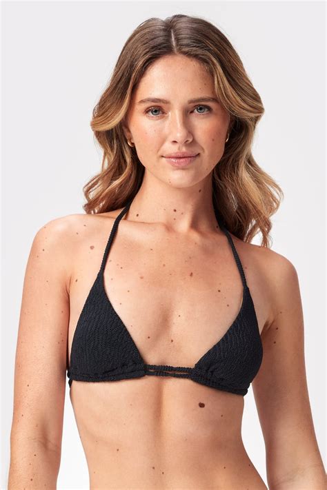 Textured V Neck Bikini Top Green I V Neck Design I Stronger