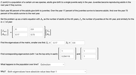 Solved Point In A Population Of A Certain Uni Sex Chegg