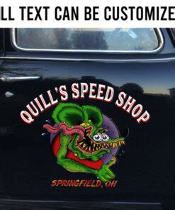 Personalized Hot Rod Garage Couple Trixie Rat Fink Decals For Car Dingmun