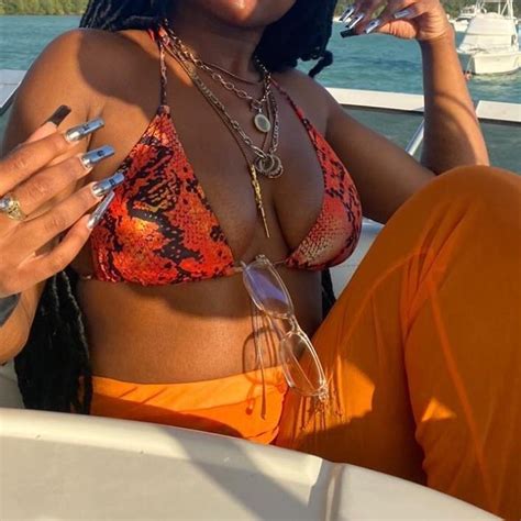 Orange Snake Skin Print Bikini Top Bottom As Well Depop