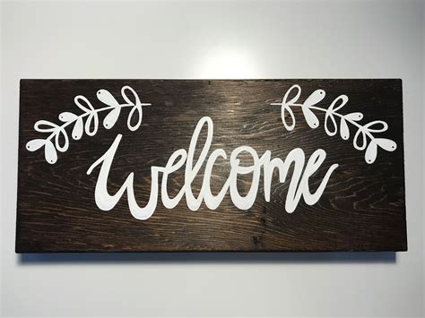 Welcome Block Wooden Welcome Sign Wooden Welcome Signs Modern