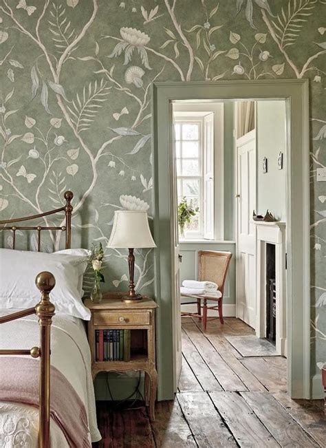 sage green wallpaper bedroom ideas