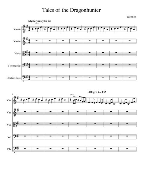 Tales Of The Dragonhunter Wip Sheet Music For Violin Viola Cello Contrabass Download