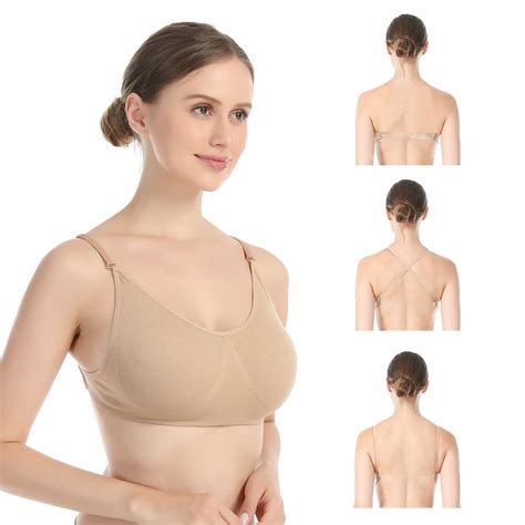 Nimoni Nude Dance Clear Back Bra With Transition Straps Girls And