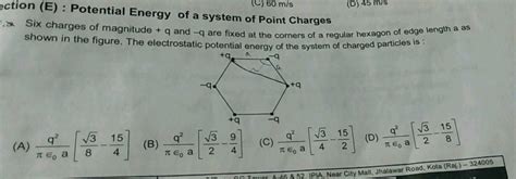 Six Charges Of Magnitude Q And Q Are Fixed Corners Of A Regular