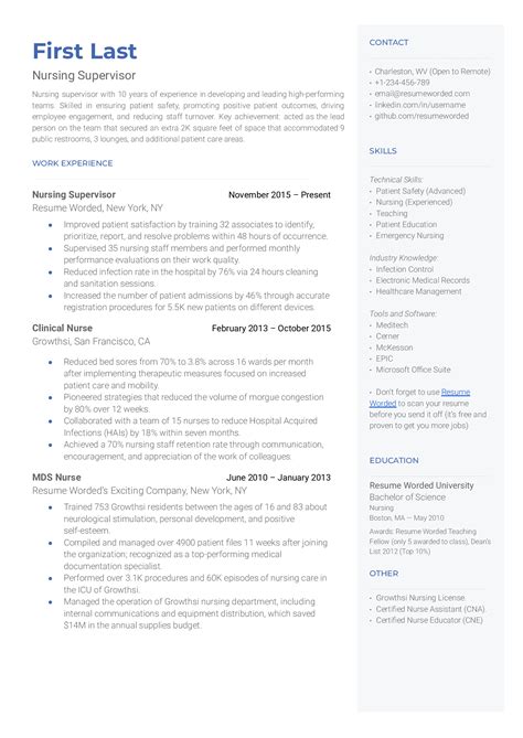 Director Of Nursing Resume Example For 2023 Resume Worded