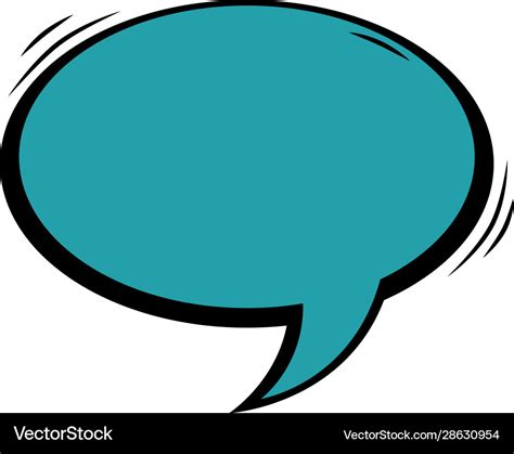 Speech Bubble Blue Color Pop Art Style Royalty Free Vector