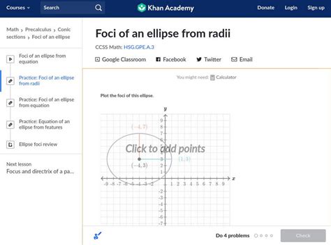 khan academy foci   ellipse  radii unknown type