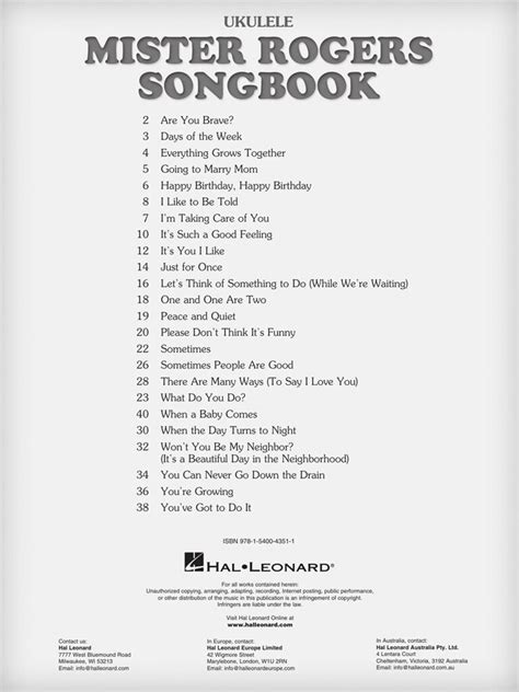 Partituras y ediciones críticas The Mister Rogers Songbook for