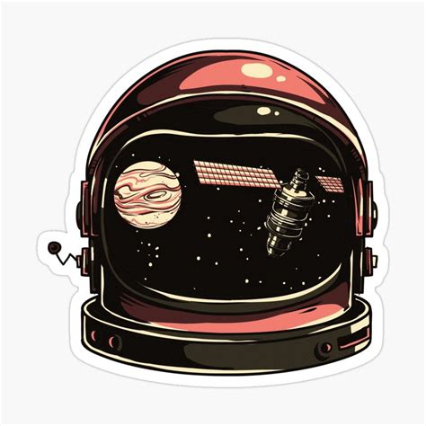 Astronaut Helmet Snoopy Cap - Vintage Space Satellite Sticker by ...