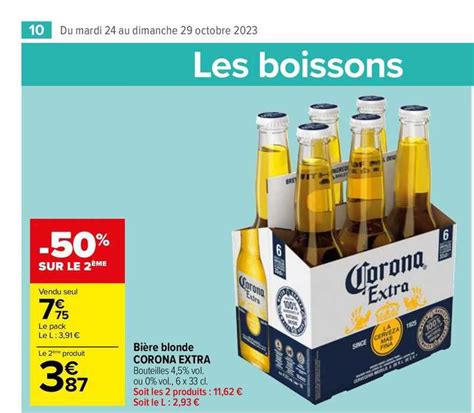 Promo Bi Re Blonde Corona Extra Chez Carrefour Market Icatalogue Fr