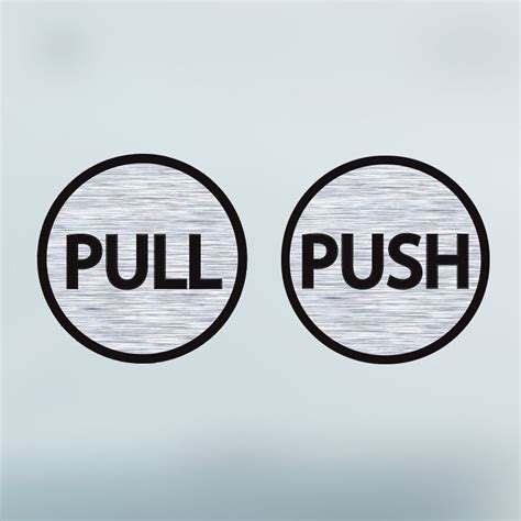 Pull Push Door 6cm Stickers Shop Window Salon Cafe Office Vinyl Brushed ...