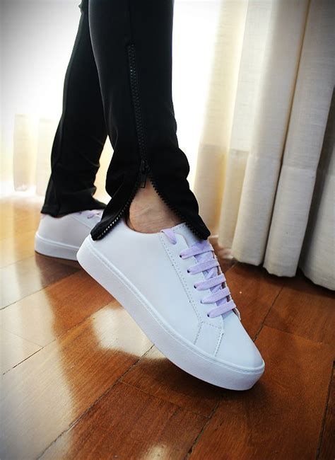 TENIS FEMININO BRANCO NUDE CADARÇO Feminissi Shopping de Calçados Femininos