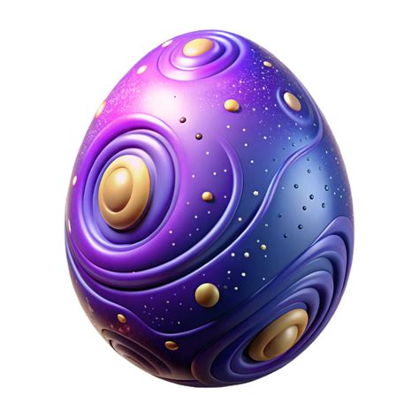 Cosmic Egg 3d Render Of Ornate Purple Egg With Gold Accents 54585842 Png