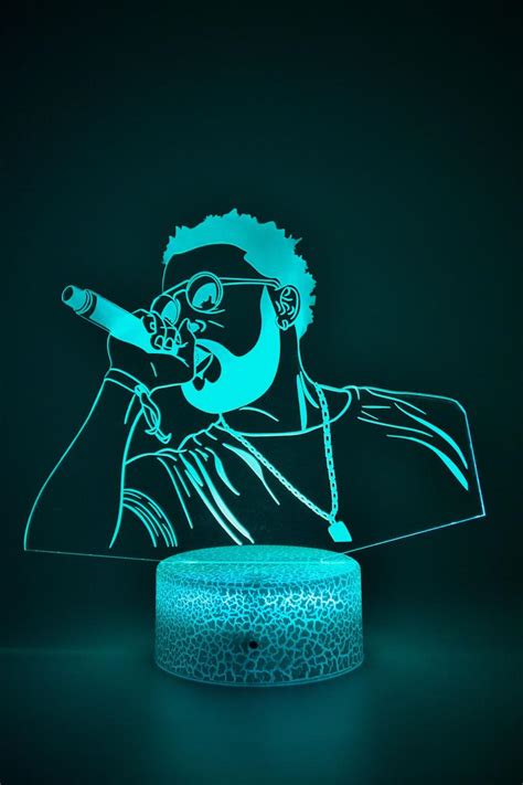 lampe lumineuse 3 d personnalisée à led rappeur Damso