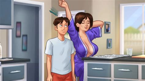 Summertime Saga He Can T Stop Getting Horny Around His Step Milf Huge Boobs Busty Milf