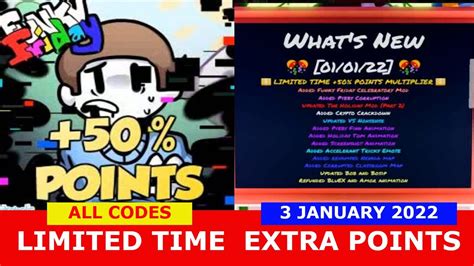 New Update Points Limited Time All Codes Funky Friday Roblox