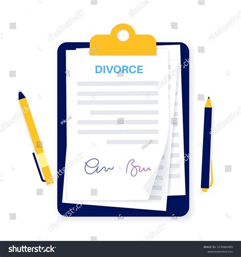 Divorce Certificate Concept Official Paperwork Process Stock Vector