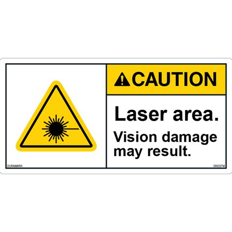 Laser Safety Labels Caution Warning Danger Labels Duramark