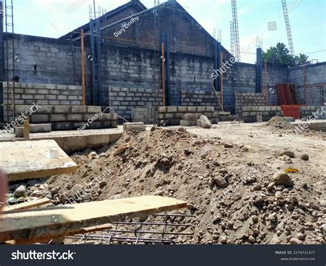house building projects indonesia  bricks stock photo