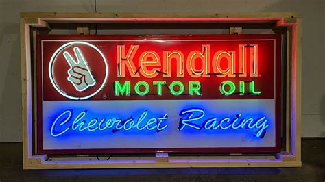 Kendall Motor Oil Single Sided Tin Neon Sign For Sale At Auction