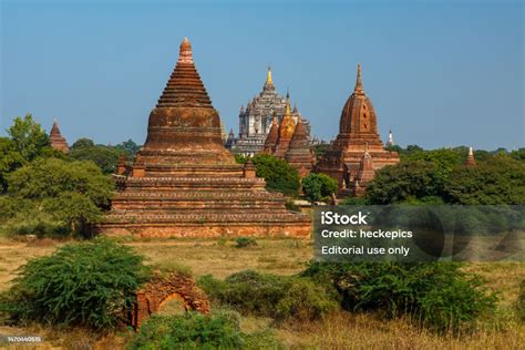 temple  pagodas  bagan  myanmar stock photo  image