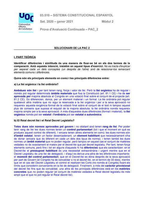 03510 Solpac 2 2020 1 Solución PAC 2 03 SISTEMA CONSTITUCIONAL