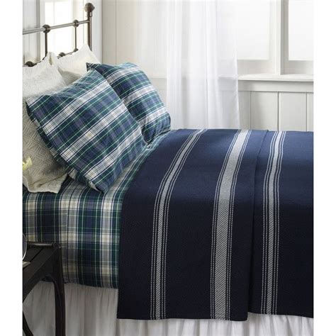 Llbean Maine Made Cotton Blanket Stripe Cotton Blankets Buffalo