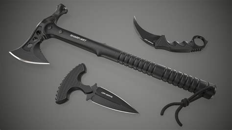 Axe Karambit Dagger Knife Weapon Pbr Gameready Low Poly 3d Model Cgtrader