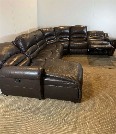 Leather Recliner Sectional - OneUp Furniture