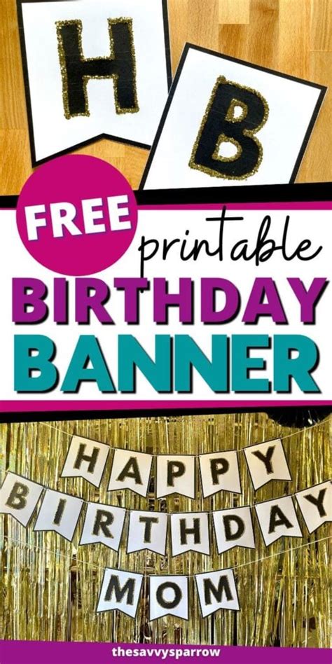 DIY Black And Gold Birthday Banner Free Printable Template